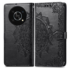 Coque Portefeuille Motif Fantaisie Livre Cuir Etui Clapet pour Huawei Honor X9 5G Noir