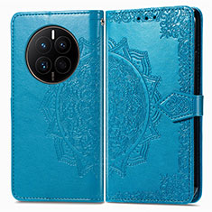 Coque Portefeuille Motif Fantaisie Livre Cuir Etui Clapet pour Huawei Mate 50E Bleu