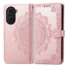 Coque Portefeuille Motif Fantaisie Livre Cuir Etui Clapet pour Huawei Nova 10 Or Rose