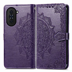 Coque Portefeuille Motif Fantaisie Livre Cuir Etui Clapet pour Huawei Nova 10 Pro Violet