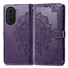 Coque Portefeuille Motif Fantaisie Livre Cuir Etui Clapet pour Huawei Nova 10 Violet