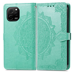 Coque Portefeuille Motif Fantaisie Livre Cuir Etui Clapet pour Huawei Nova Y61 Vert