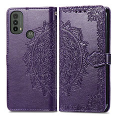 Coque Portefeuille Motif Fantaisie Livre Cuir Etui Clapet pour Motorola Moto E20 Violet