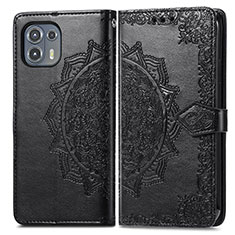 Coque Portefeuille Motif Fantaisie Livre Cuir Etui Clapet pour Motorola Moto Edge 20 Lite 5G Noir