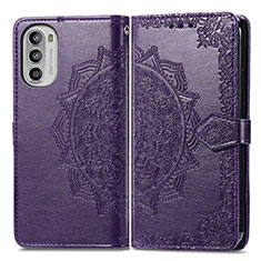 Coque Portefeuille Motif Fantaisie Livre Cuir Etui Clapet pour Motorola Moto Edge (2022) 5G Violet