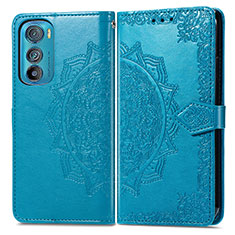 Coque Portefeuille Motif Fantaisie Livre Cuir Etui Clapet pour Motorola Moto Edge 30 5G Bleu