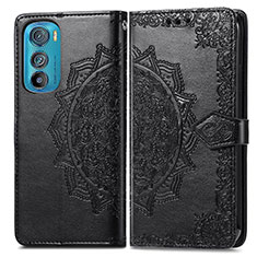 Coque Portefeuille Motif Fantaisie Livre Cuir Etui Clapet pour Motorola Moto Edge 30 5G Noir