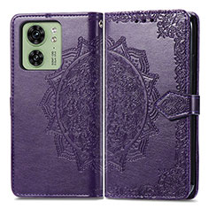 Coque Portefeuille Motif Fantaisie Livre Cuir Etui Clapet pour Motorola Moto Edge 40 5G Violet