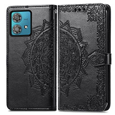 Coque Portefeuille Motif Fantaisie Livre Cuir Etui Clapet pour Motorola Moto Edge 40 Neo 5G Noir