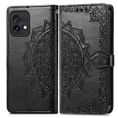 Coque Portefeuille Motif Fantaisie Livre Cuir Etui Clapet pour Motorola Moto Edge 40 Pro 5G Noir