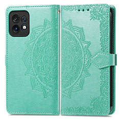 Coque Portefeuille Motif Fantaisie Livre Cuir Etui Clapet pour Motorola Moto Edge 40 Pro 5G Vert