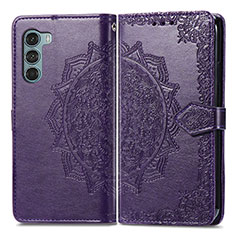 Coque Portefeuille Motif Fantaisie Livre Cuir Etui Clapet pour Motorola Moto Edge S30 5G Violet