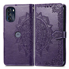 Coque Portefeuille Motif Fantaisie Livre Cuir Etui Clapet pour Motorola Moto G 5G (2022) Violet