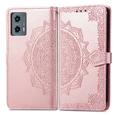 Coque Portefeuille Motif Fantaisie Livre Cuir Etui Clapet pour Motorola Moto G 5G (2023) Or Rose