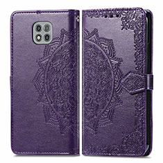 Coque Portefeuille Motif Fantaisie Livre Cuir Etui Clapet pour Motorola Moto G Power (2021) Violet