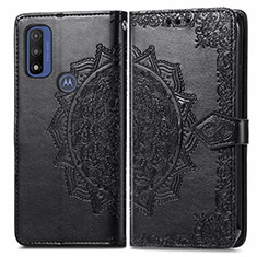 Coque Portefeuille Motif Fantaisie Livre Cuir Etui Clapet pour Motorola Moto G Pure Noir