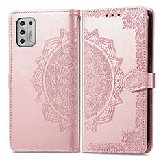 Coque Portefeuille Motif Fantaisie Livre Cuir Etui Clapet pour Motorola Moto G Stylus (2021) Or Rose