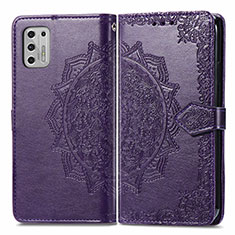 Coque Portefeuille Motif Fantaisie Livre Cuir Etui Clapet pour Motorola Moto G Stylus (2021) Violet