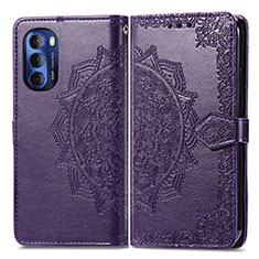 Coque Portefeuille Motif Fantaisie Livre Cuir Etui Clapet pour Motorola Moto G Stylus (2022) 4G Violet