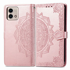 Coque Portefeuille Motif Fantaisie Livre Cuir Etui Clapet pour Motorola Moto G Stylus (2023) 4G Or Rose