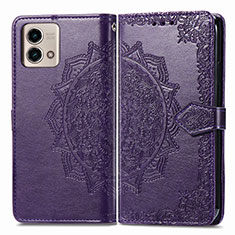 Coque Portefeuille Motif Fantaisie Livre Cuir Etui Clapet pour Motorola Moto G Stylus (2023) 4G Violet