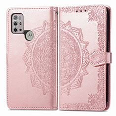 Coque Portefeuille Motif Fantaisie Livre Cuir Etui Clapet pour Motorola Moto G10 Or Rose