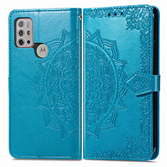 Coque Portefeuille Motif Fantaisie Livre Cuir Etui Clapet pour Motorola Moto G10 Power Bleu