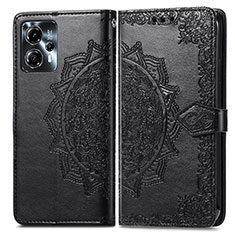 Coque Portefeuille Motif Fantaisie Livre Cuir Etui Clapet pour Motorola Moto G13 Noir