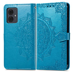 Coque Portefeuille Motif Fantaisie Livre Cuir Etui Clapet pour Motorola Moto G14 Bleu