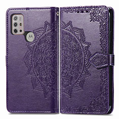 Coque Portefeuille Motif Fantaisie Livre Cuir Etui Clapet pour Motorola Moto G20 Violet