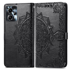 Coque Portefeuille Motif Fantaisie Livre Cuir Etui Clapet pour Motorola Moto G23 Noir