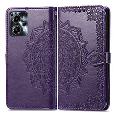 Coque Portefeuille Motif Fantaisie Livre Cuir Etui Clapet pour Motorola Moto G23 Violet