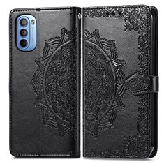 Coque Portefeuille Motif Fantaisie Livre Cuir Etui Clapet pour Motorola Moto G31 Noir