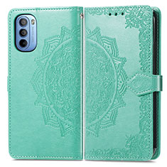 Coque Portefeuille Motif Fantaisie Livre Cuir Etui Clapet pour Motorola Moto G31 Vert