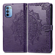 Coque Portefeuille Motif Fantaisie Livre Cuir Etui Clapet pour Motorola Moto G41 Violet