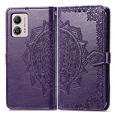 Coque Portefeuille Motif Fantaisie Livre Cuir Etui Clapet pour Motorola Moto G53 5G Violet