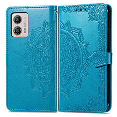 Coque Portefeuille Motif Fantaisie Livre Cuir Etui Clapet pour Motorola Moto G53j 5G Bleu