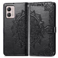 Coque Portefeuille Motif Fantaisie Livre Cuir Etui Clapet pour Motorola Moto G53y 5G Noir