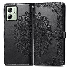 Coque Portefeuille Motif Fantaisie Livre Cuir Etui Clapet pour Motorola Moto G54 5G Noir