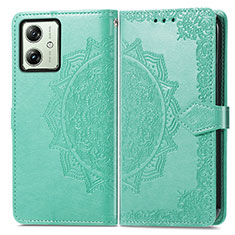 Coque Portefeuille Motif Fantaisie Livre Cuir Etui Clapet pour Motorola Moto G54 5G Vert