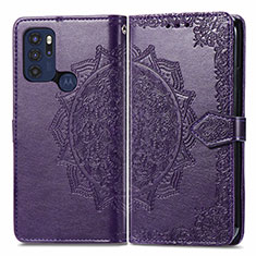 Coque Portefeuille Motif Fantaisie Livre Cuir Etui Clapet pour Motorola Moto G60s Violet