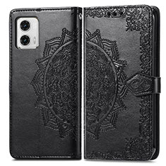 Coque Portefeuille Motif Fantaisie Livre Cuir Etui Clapet pour Motorola Moto G73 5G Noir