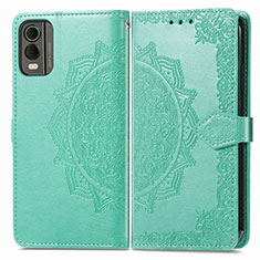 Coque Portefeuille Motif Fantaisie Livre Cuir Etui Clapet pour Nokia C210 Vert