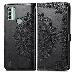 Coque Portefeuille Motif Fantaisie Livre Cuir Etui Clapet pour Nokia C31 Noir