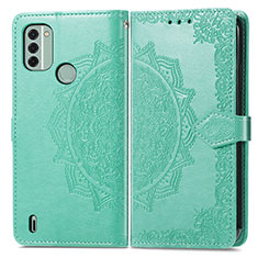 Coque Portefeuille Motif Fantaisie Livre Cuir Etui Clapet pour Nokia C31 Vert