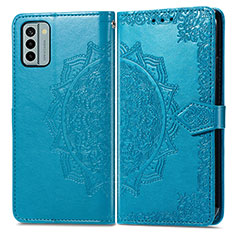 Coque Portefeuille Motif Fantaisie Livre Cuir Etui Clapet pour Nokia G22 Bleu