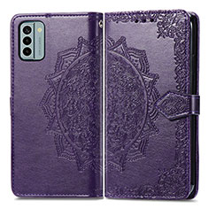 Coque Portefeuille Motif Fantaisie Livre Cuir Etui Clapet pour Nokia G22 Violet