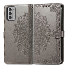 Coque Portefeuille Motif Fantaisie Livre Cuir Etui Clapet pour Nokia G42 5G Gris