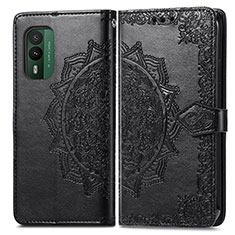 Coque Portefeuille Motif Fantaisie Livre Cuir Etui Clapet pour Nokia XR21 Noir