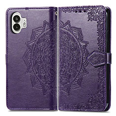 Coque Portefeuille Motif Fantaisie Livre Cuir Etui Clapet pour Nothing Phone 2 Violet